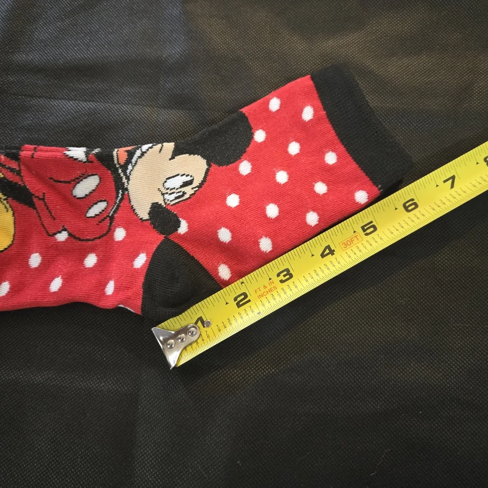 🍒🍒 Red White Polka Dot Mickey Mouse Crew Socks